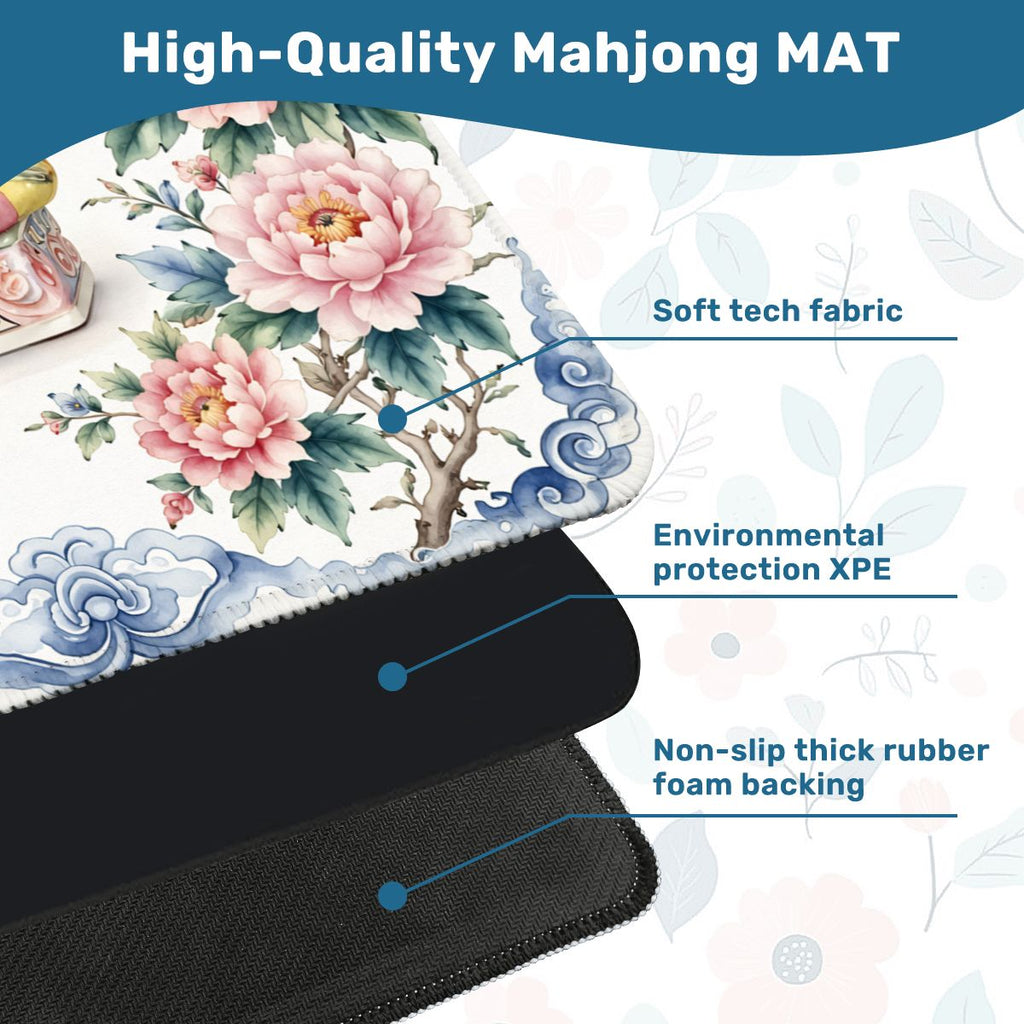 Opium Headrest Chinoiserie Asian Garden Mahjong Mat