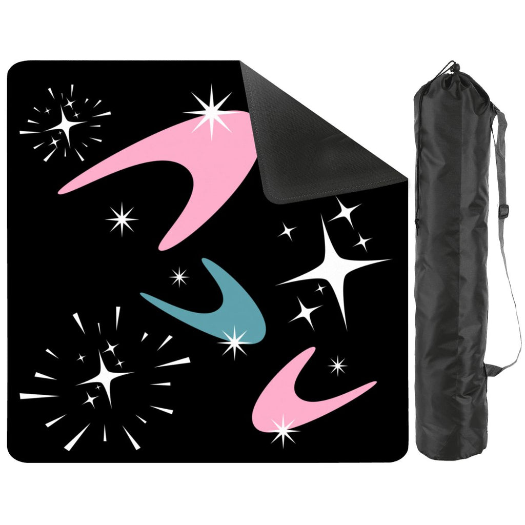 Sky Rockets In Flight Black Modern Mahjong Mat 33"x33