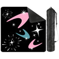 Sky Rockets In Flight Black Modern Mahjong Mat 33"x33