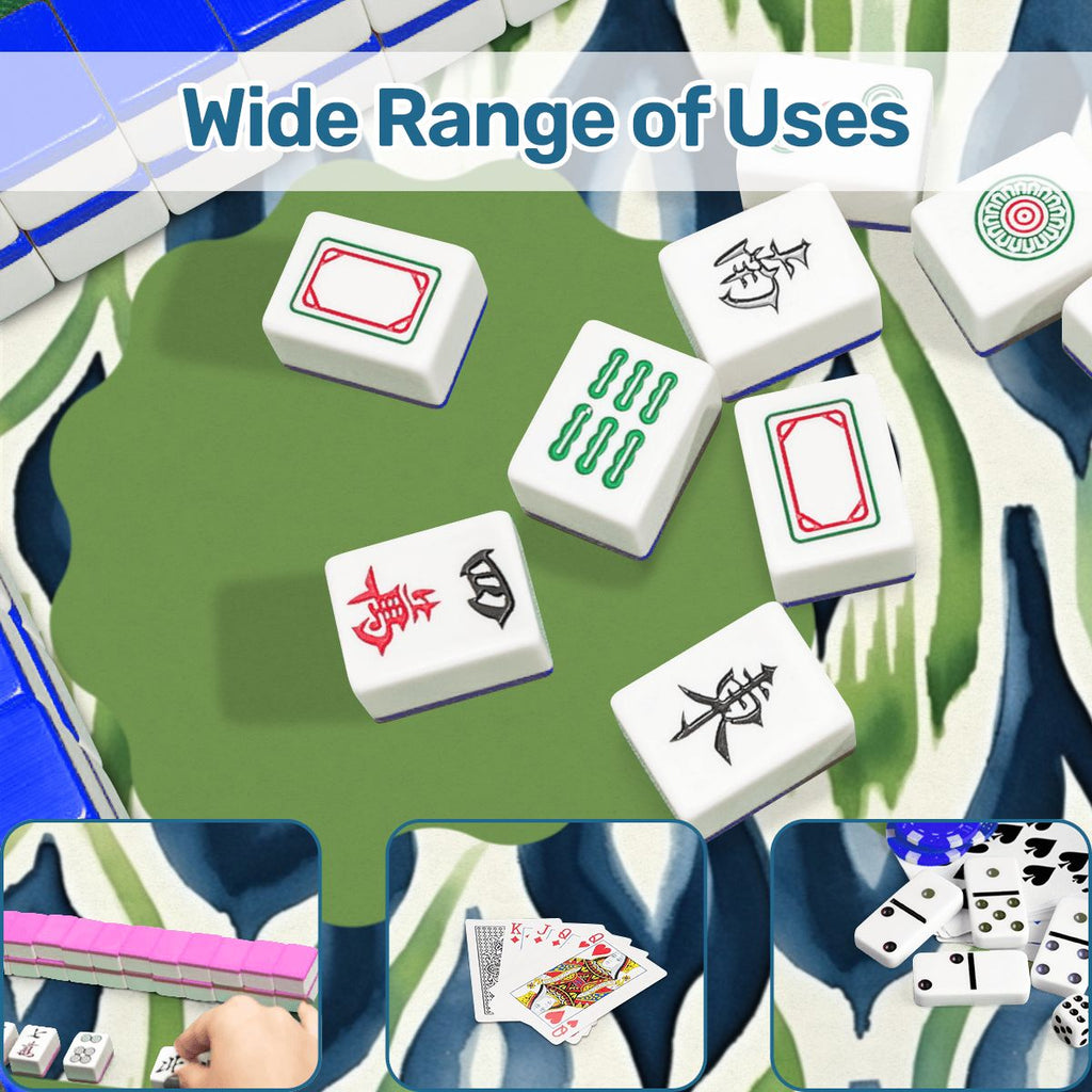 Ikat Watercolor Blue And Green Mahjong Mat