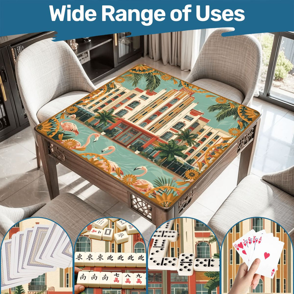 Art Deco Old World Florida Flamingo Row Mahjong Mat