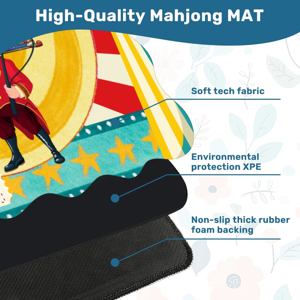 Send in the Clowns Circus Themed Scalloped Mahjong Mat