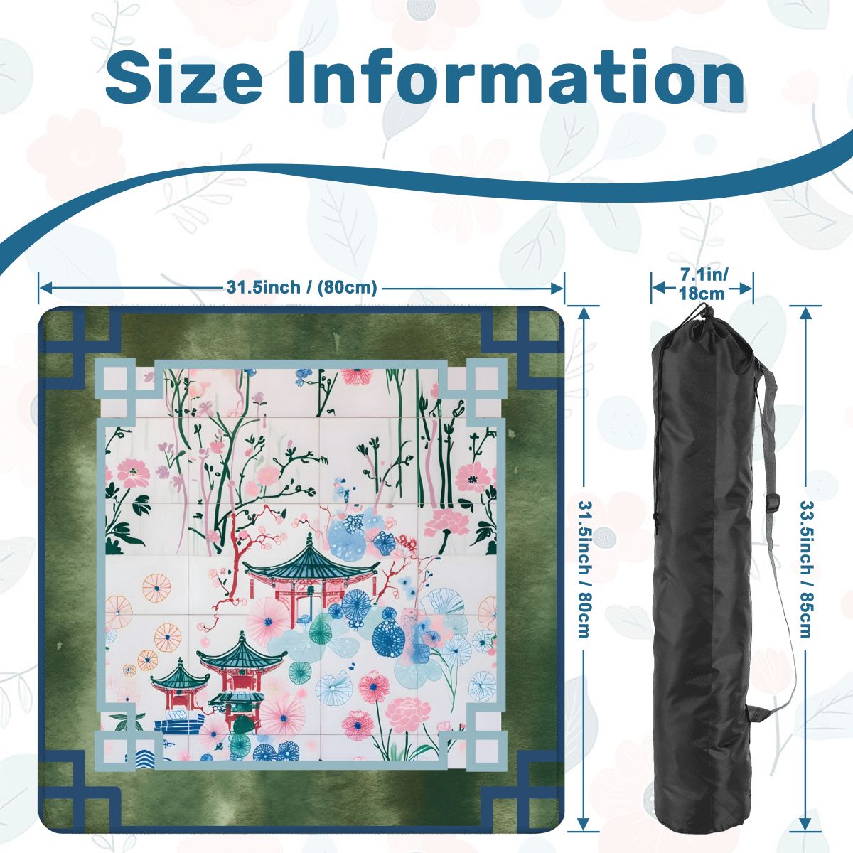 Malachite Mahjong Mat Asian Motif