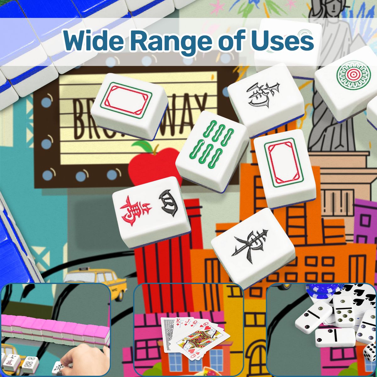 NYC On Broadway New York Cityscape Mahjong Mat