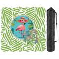 Tropical Flamingo Green And Pink Scalloped Mahjong Mat