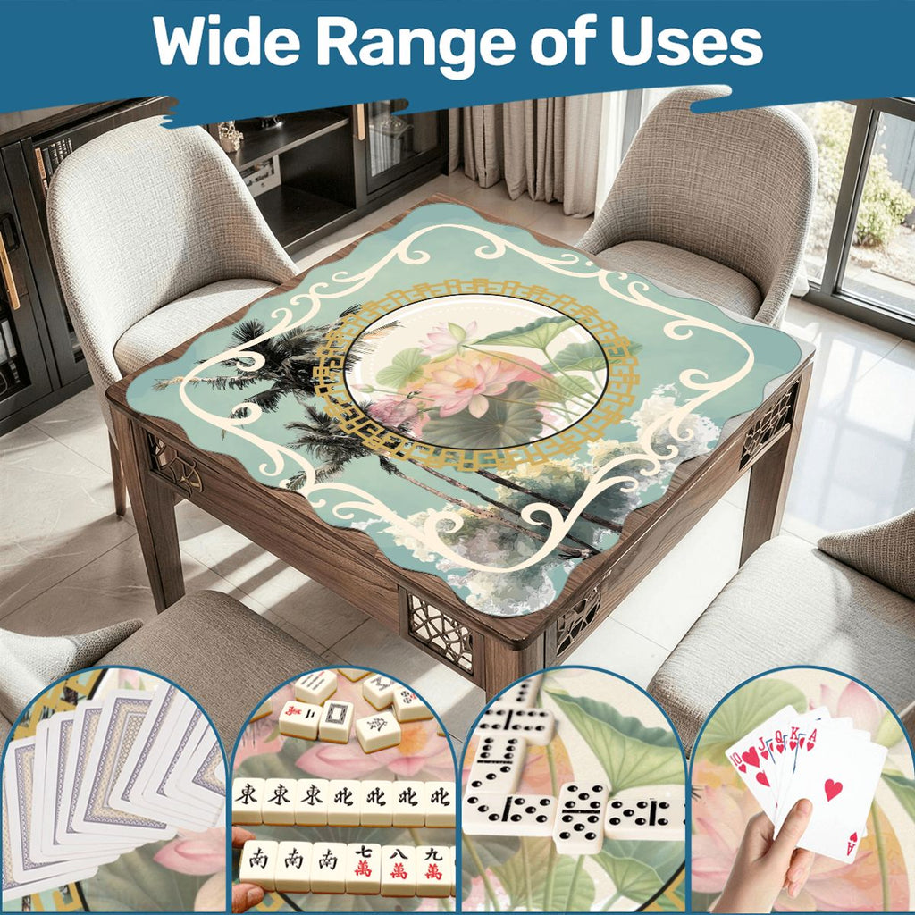 Lily On The Lanai Scalloped Mahjong Mat