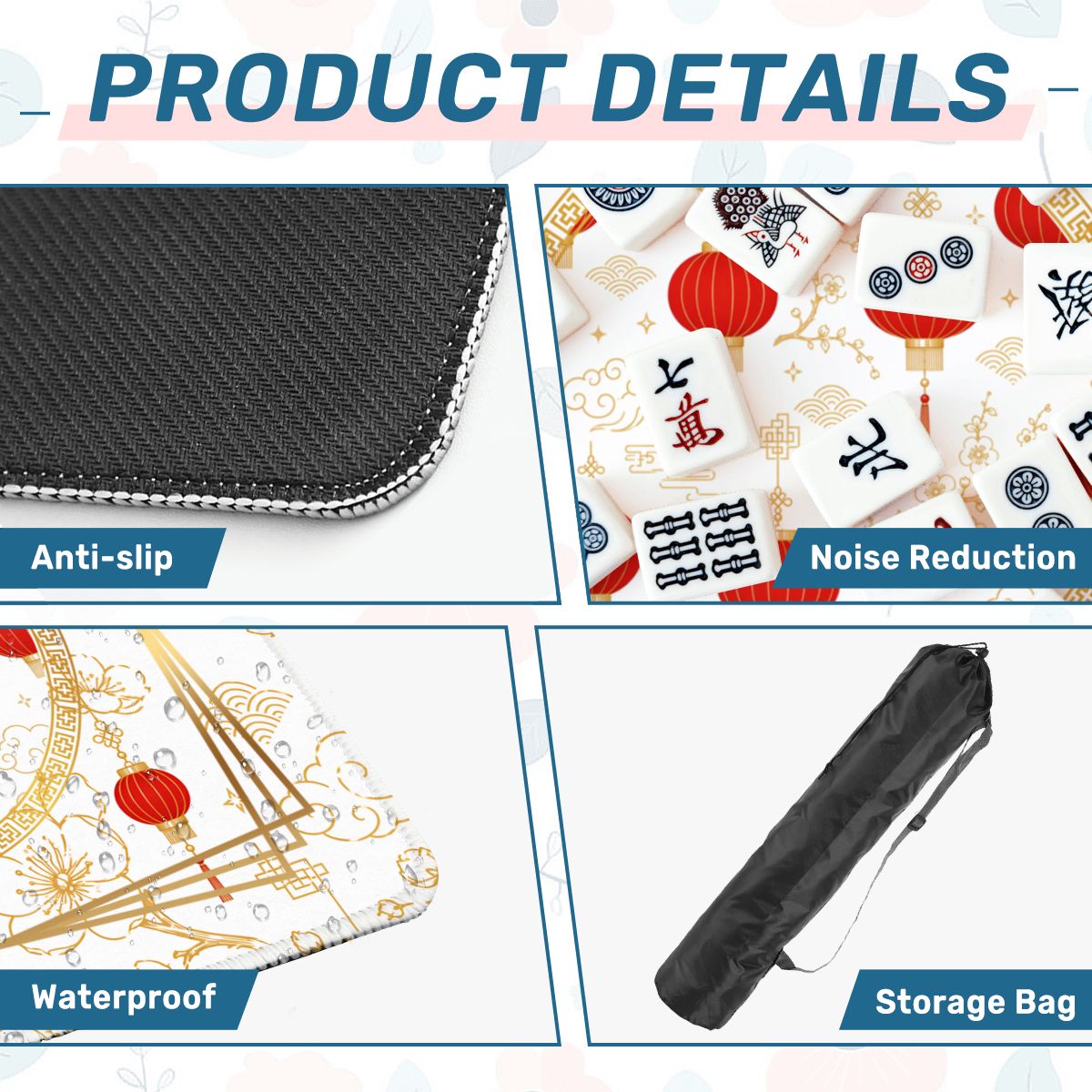 Asian Chinese Lanterns Mahjong Mat
