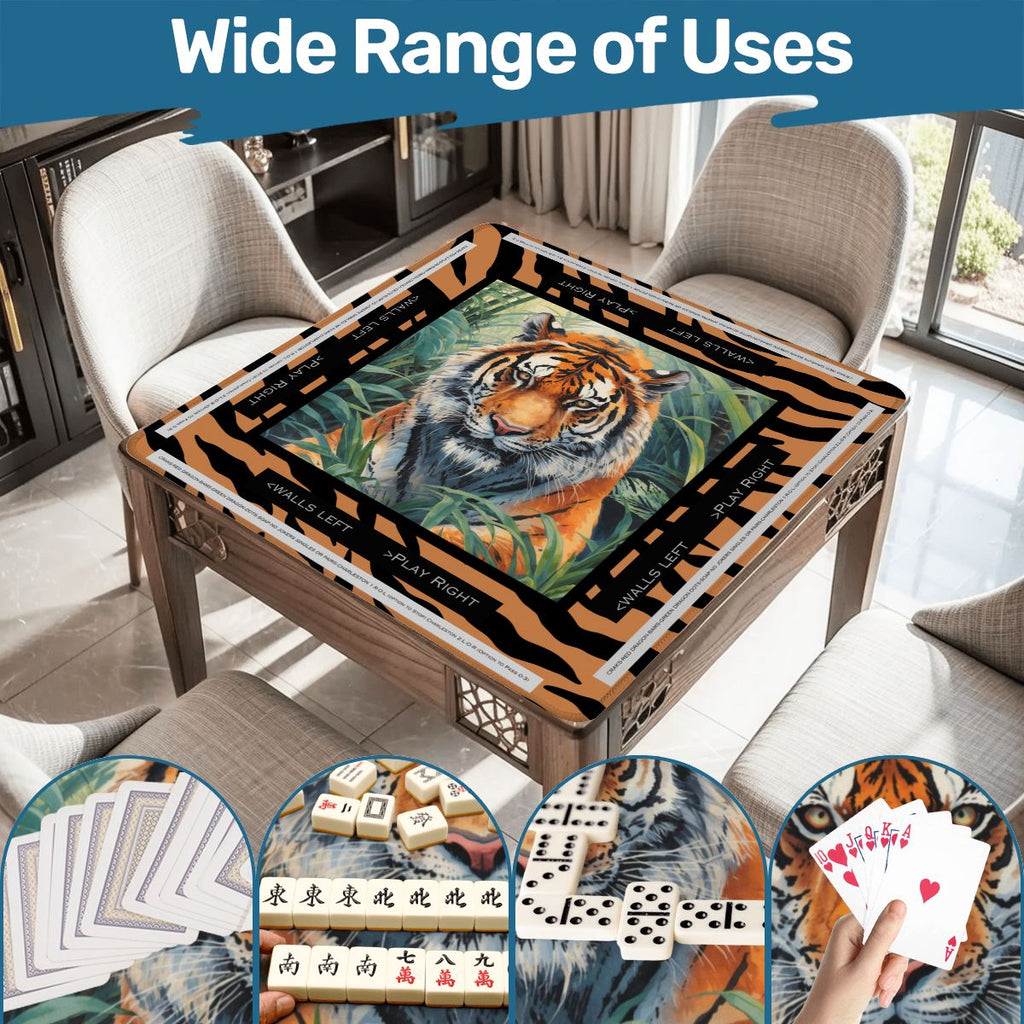Rumble In The Jungle Tiger Print Mahjong Mat With Instructions