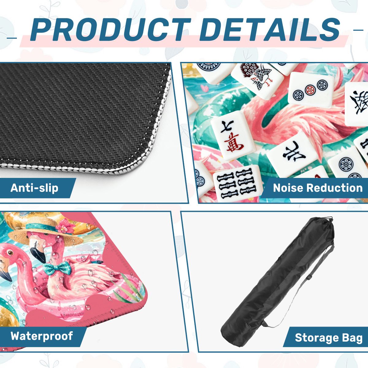 Flamingo Palm Party Mahjong Mat