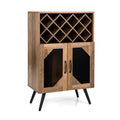 2-Door Farmhouse Kitchen Storage Bar Cabinet-Rustic Brown