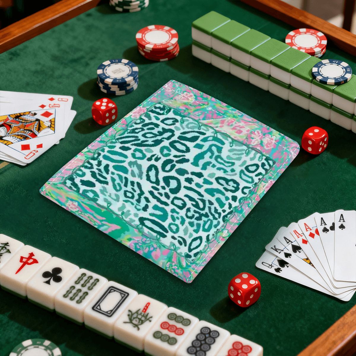 Preppy Pastel Cotton Candy Wild Thing 4 Mahjong Card Holder with Line Finder
