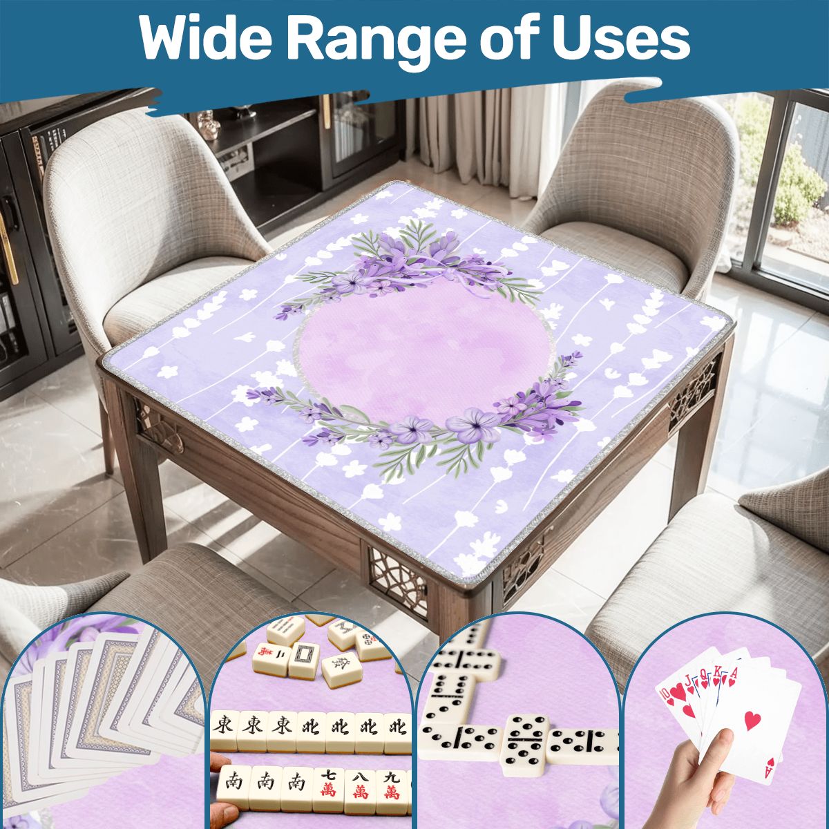 Lovely Lilac, Pale Pastel Purple Mahjong Mat