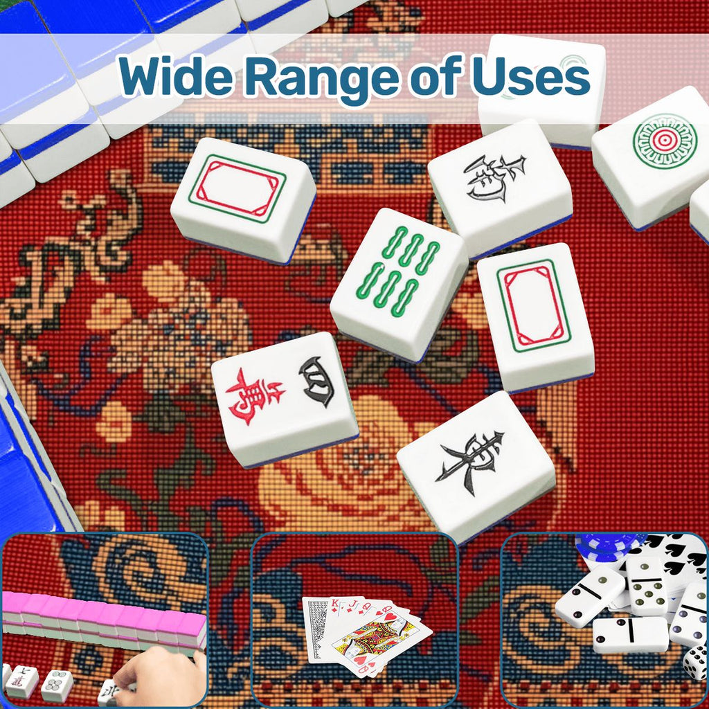 Chinoiserie Ginger Jar Faux Needlepoint Mahjong Mat