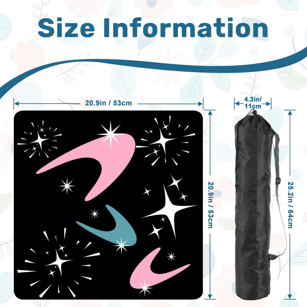 Sky Rockets In Flight Modern Black Mini Mahjong Mat