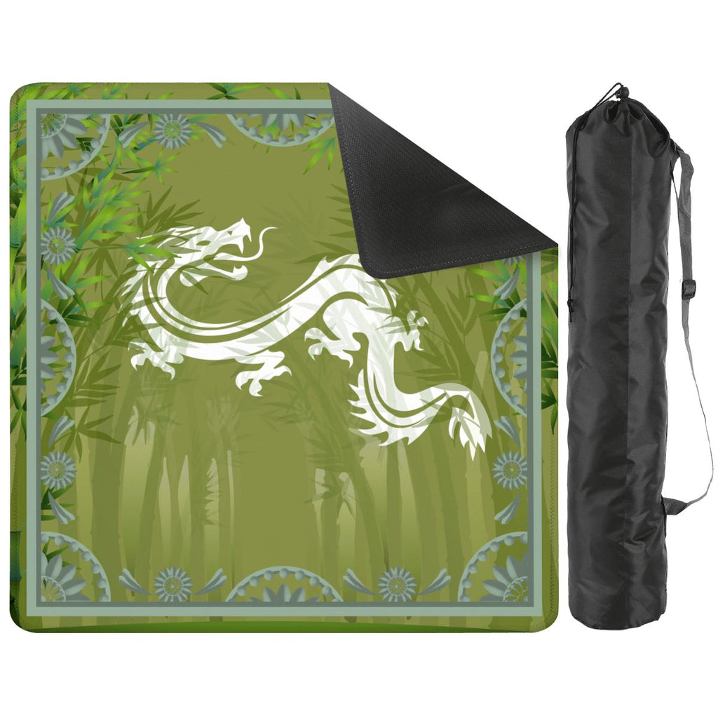 Eye Of The Dragon Bamboo Pattern Green Mahjong Mat
