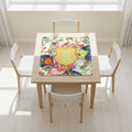 Asian Chinoiserie Tobacco Leaf Mahjong Mat
