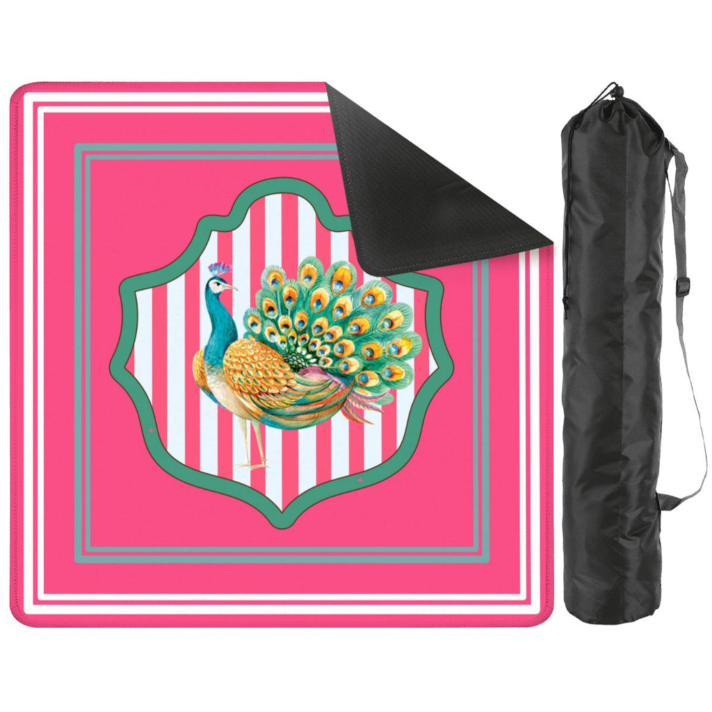 Pretty As A Peacock Hot Pink Mahjong Mat