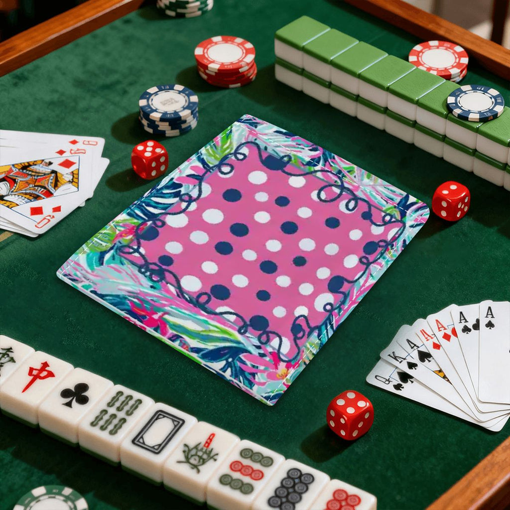 Preppy Pastel Garden Gala Whimiscal 4 Mahjong Card Holder with Line Finder