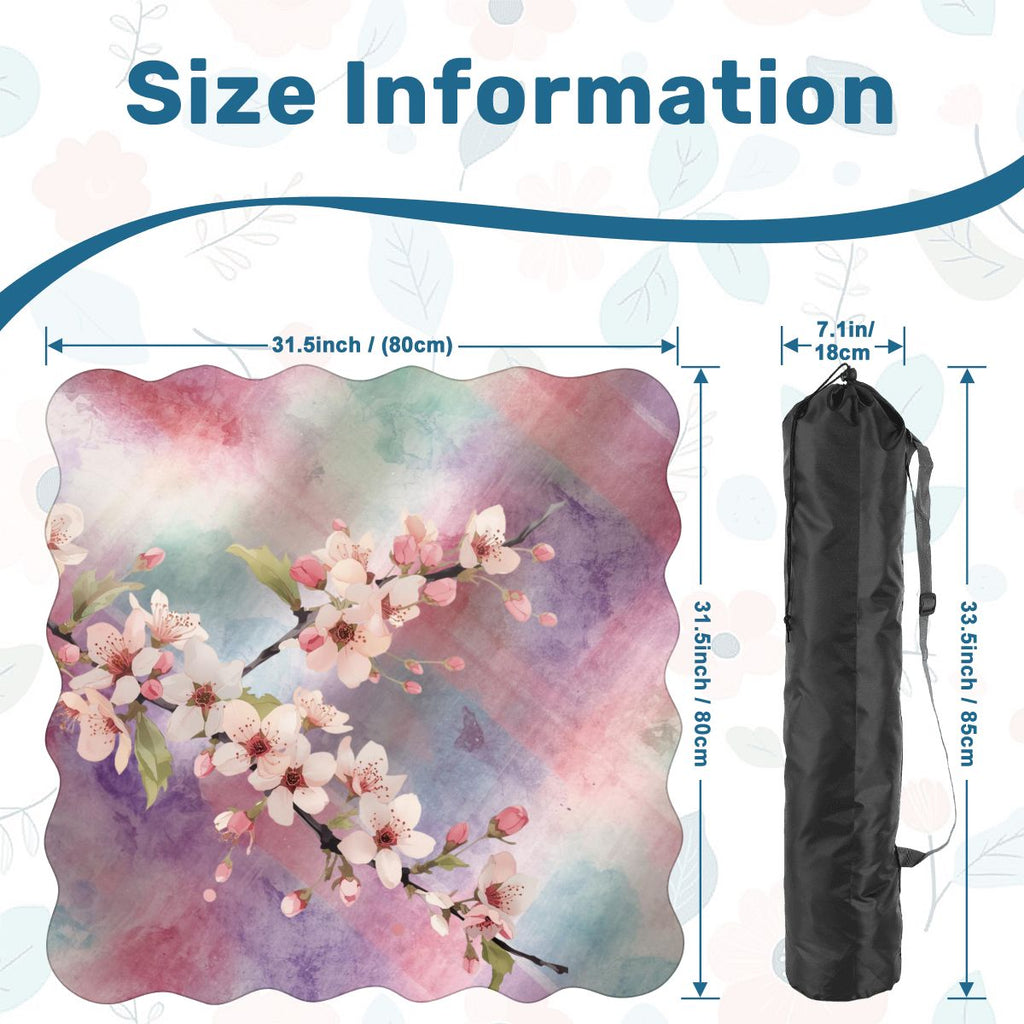 Blossoms In Bloom Dainty Watercolor Plaid Scalloped Mahjong Mat
