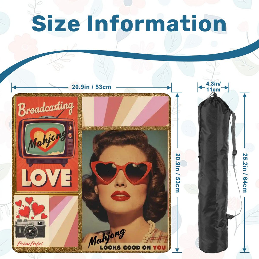 Funny Mini Mahjong Travel Mat, Mahjong Looks Good On You (Ship Rolled up)