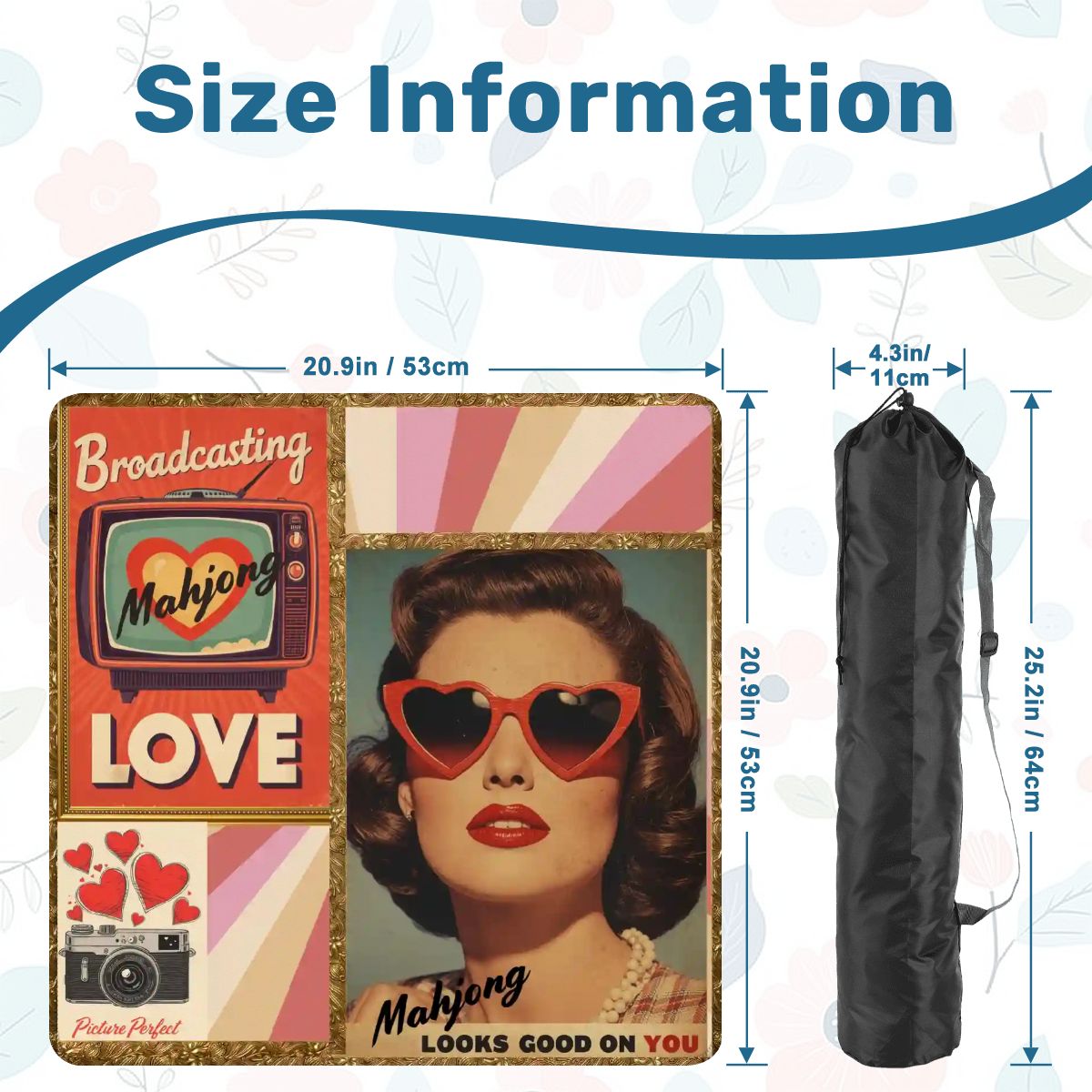 Funny Mini Mahjong Travel Mat, Mahjong Looks Good On You (Ship Rolled up)