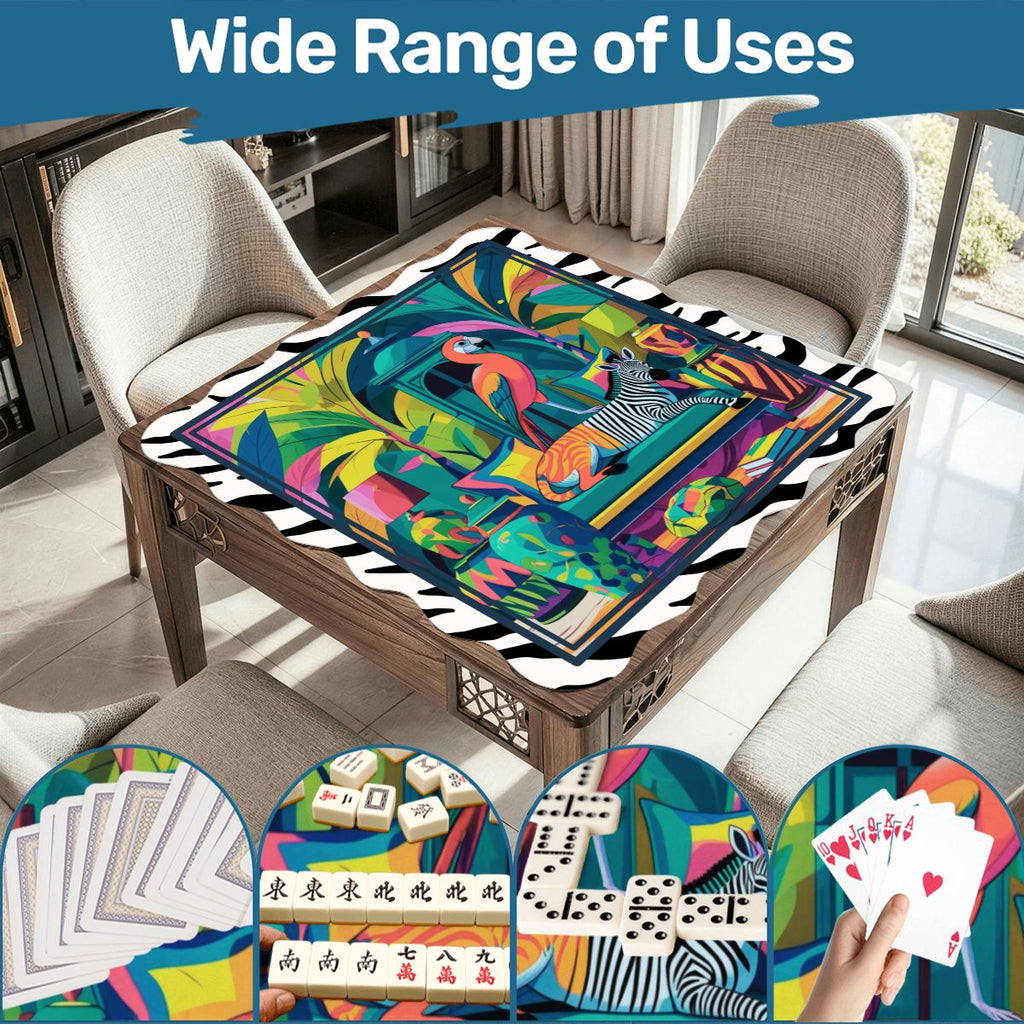Wild Thang Animal Safari Scalloped Mahjong Mat