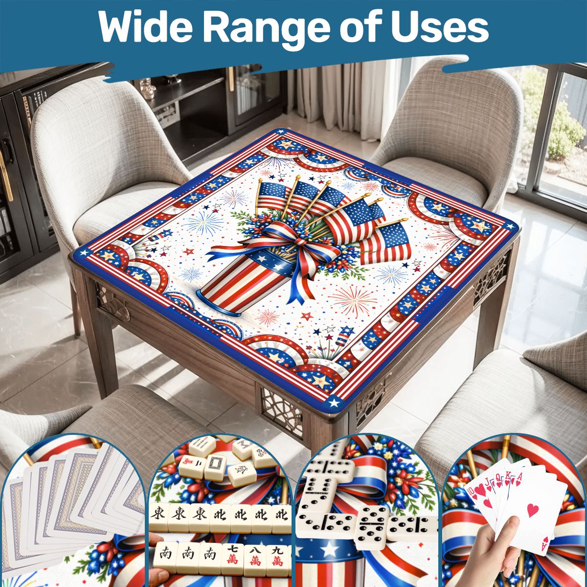 American Pie USA Patriotic Mahjong Mat