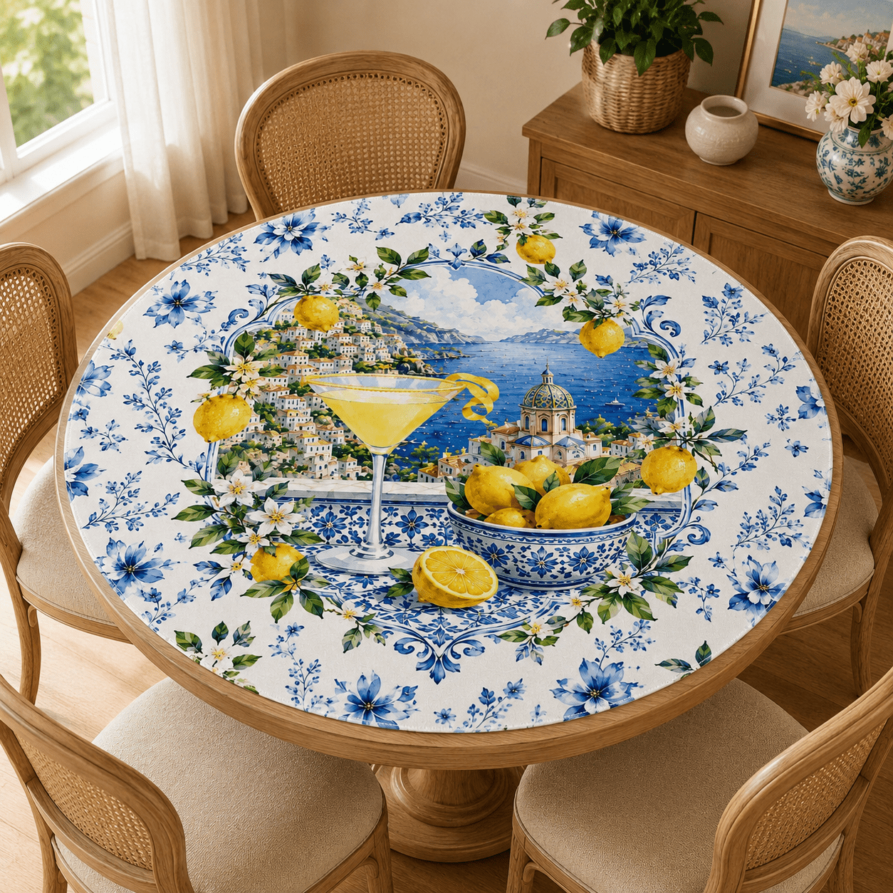 Lemondrop On The Amalfi Coast Round Mahjong Mat