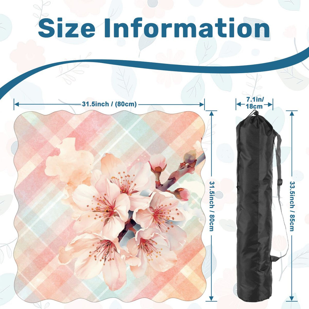 Spring Cherry Blossom Pretty Preppy Watercolor Scalloped Mahjong