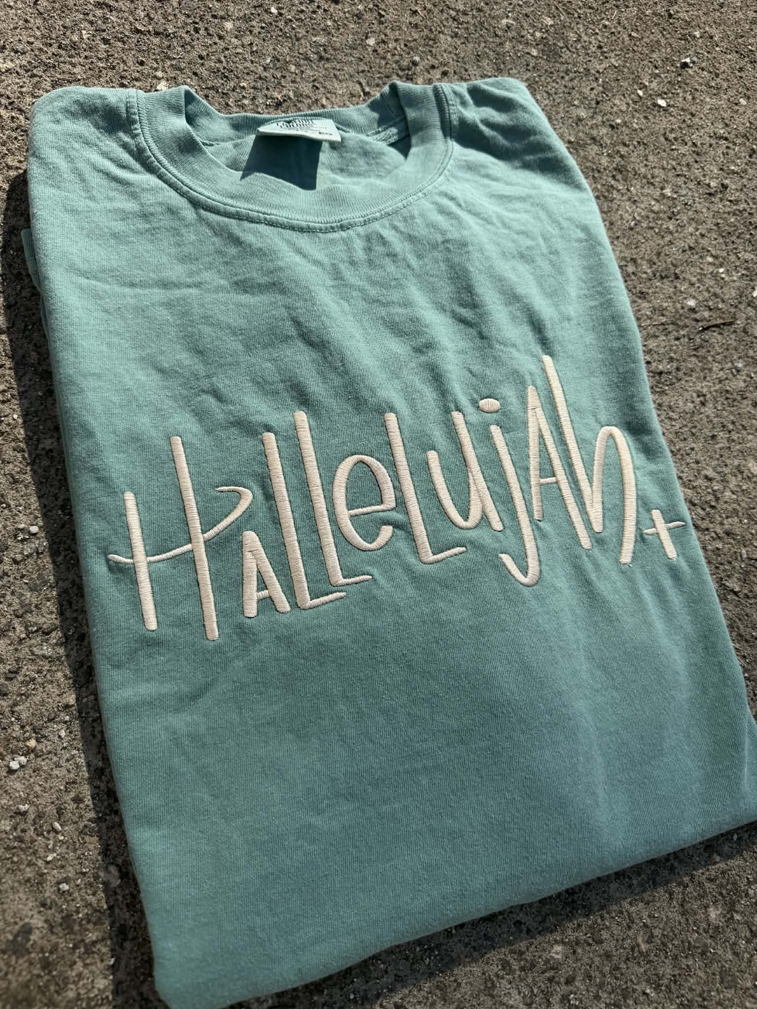 Hallelujah Embroidered Comfort Color T-Shirt