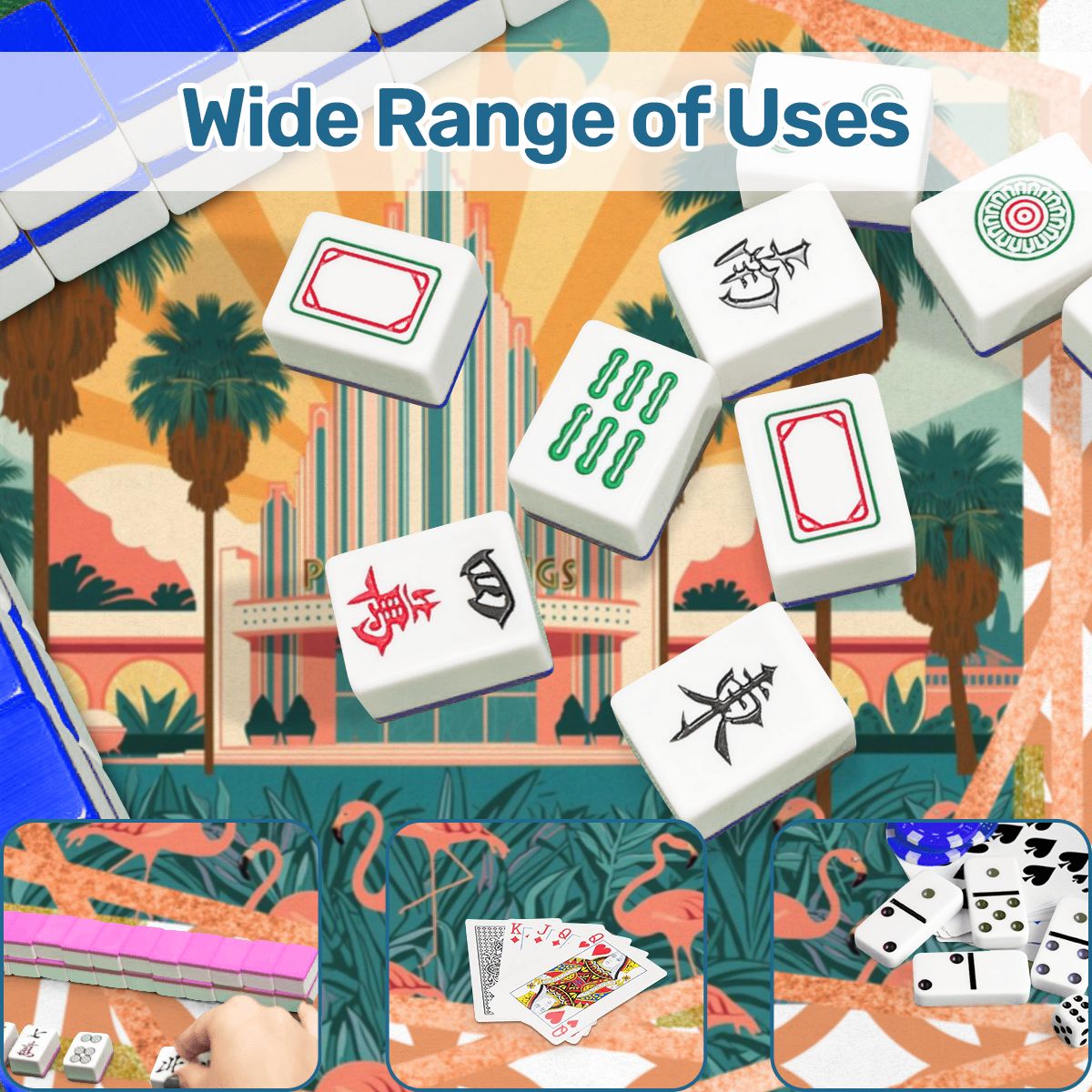 Art Deco Citrus Palm Springs Playfield Mahjong Mat