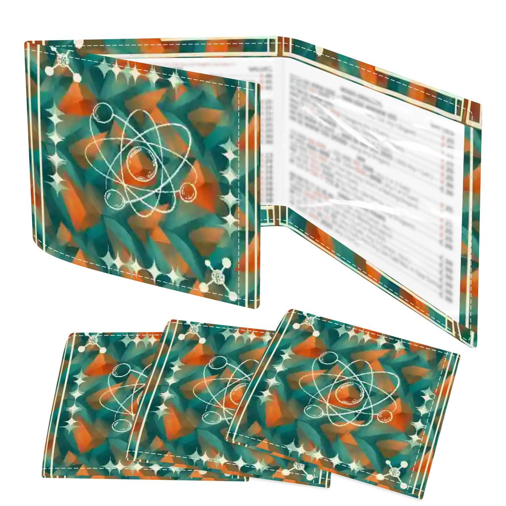 Super Sonic Atom Modern Orange Teal 4 Mahjong Card Holder with Line Finder