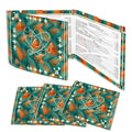 Super Sonic Atom Modern Orange Teal 4 Mahjong Card Holder with Line Finder