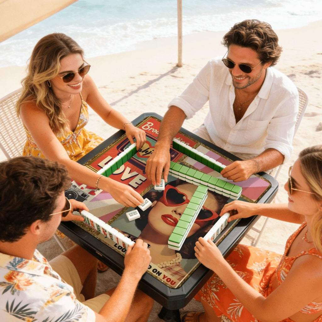 Funny Mini Mahjong Travel Mat, Mahjong Looks Good On You (Ship Rolled up)