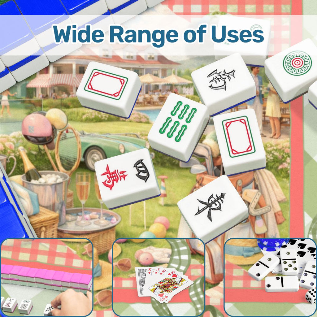 Preppy Green Gingham Countryclub Scalloped Mahjong Mat