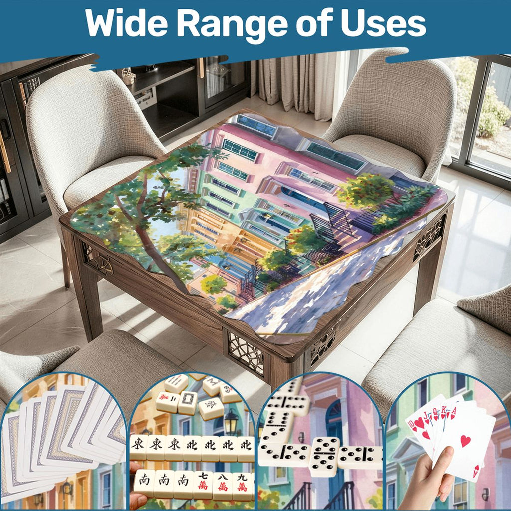 Charleston South Carolina Rainbow Row Dainty Scalloped Mahjong Mat