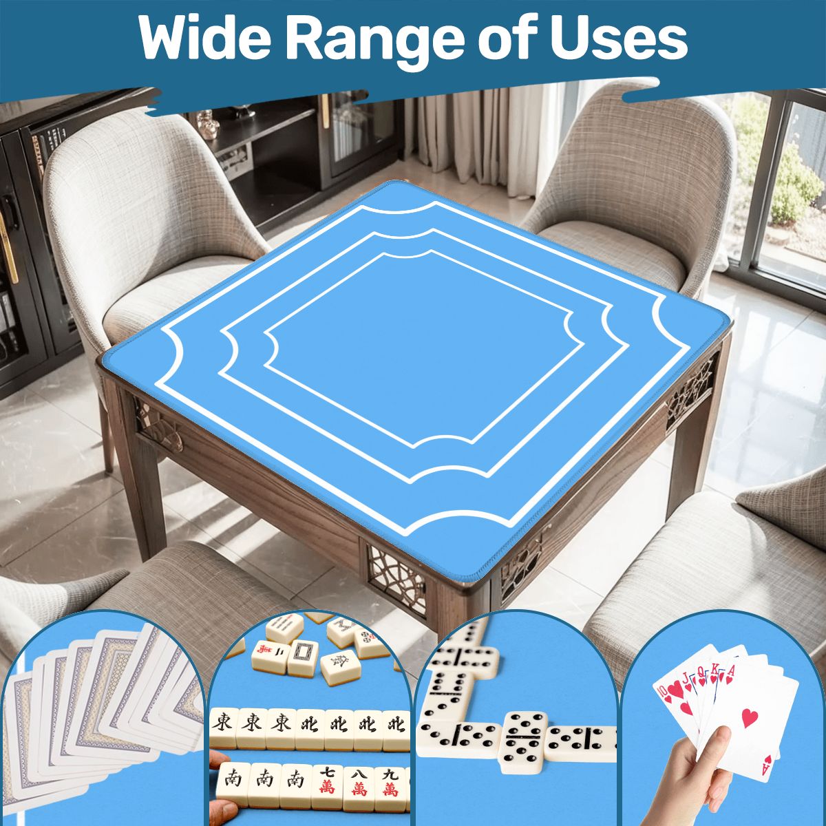 Plain And Simple Robins Egg  Blue Minimalist Mahjong Mat