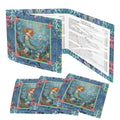 Under The Sea Mermaid Designed 4 Mahjong Card Holder with Line Finder