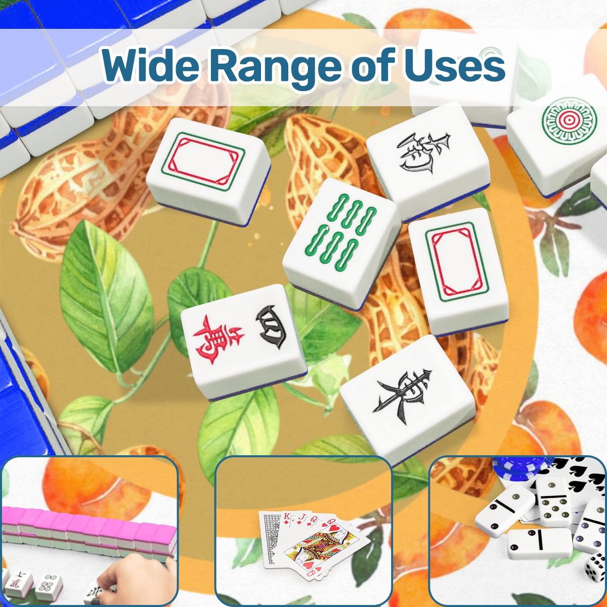 Georgia Peach And Peanuts Scalloped Mahjong Mat