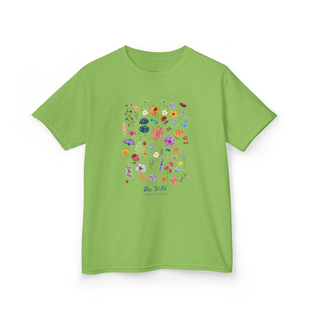 Bee Wild Girls Floral Short Sleeve Youth Hive Tee