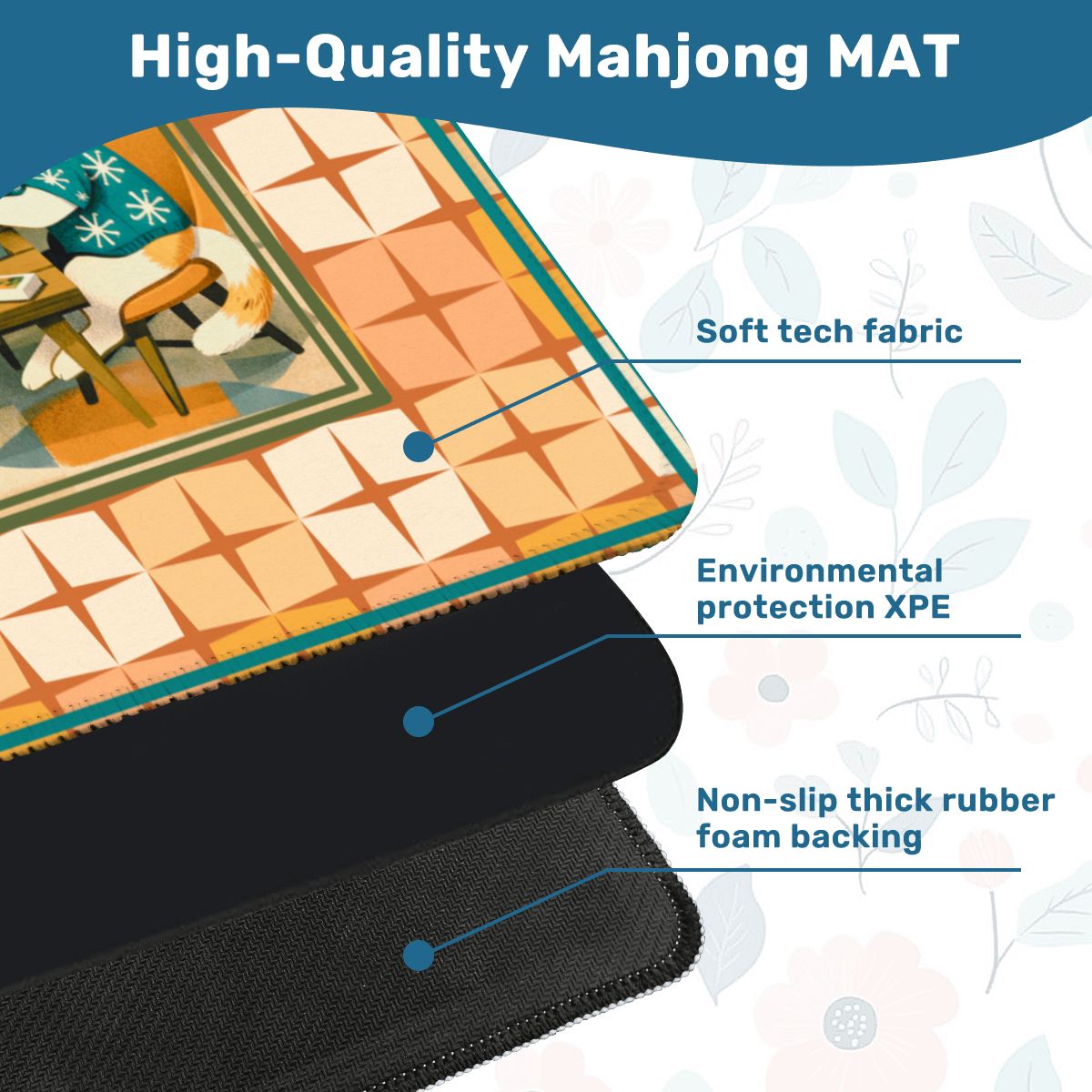 Modcentric Nostalgic Kitty Cats Modern Mahjong Mat