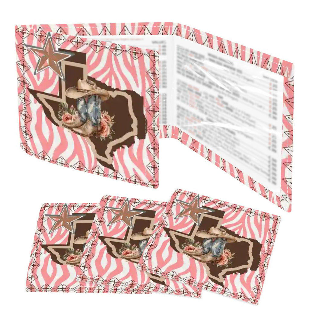 Texan Girl, Boho Floral 4 Mahjong Card Holder with Line Finder