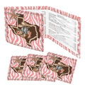 Texan Girl, Boho Floral 4 Mahjong Card Holder with Line Finder