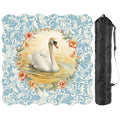 On Golden Pond Swan Floral Scalloped Mahjong Mat