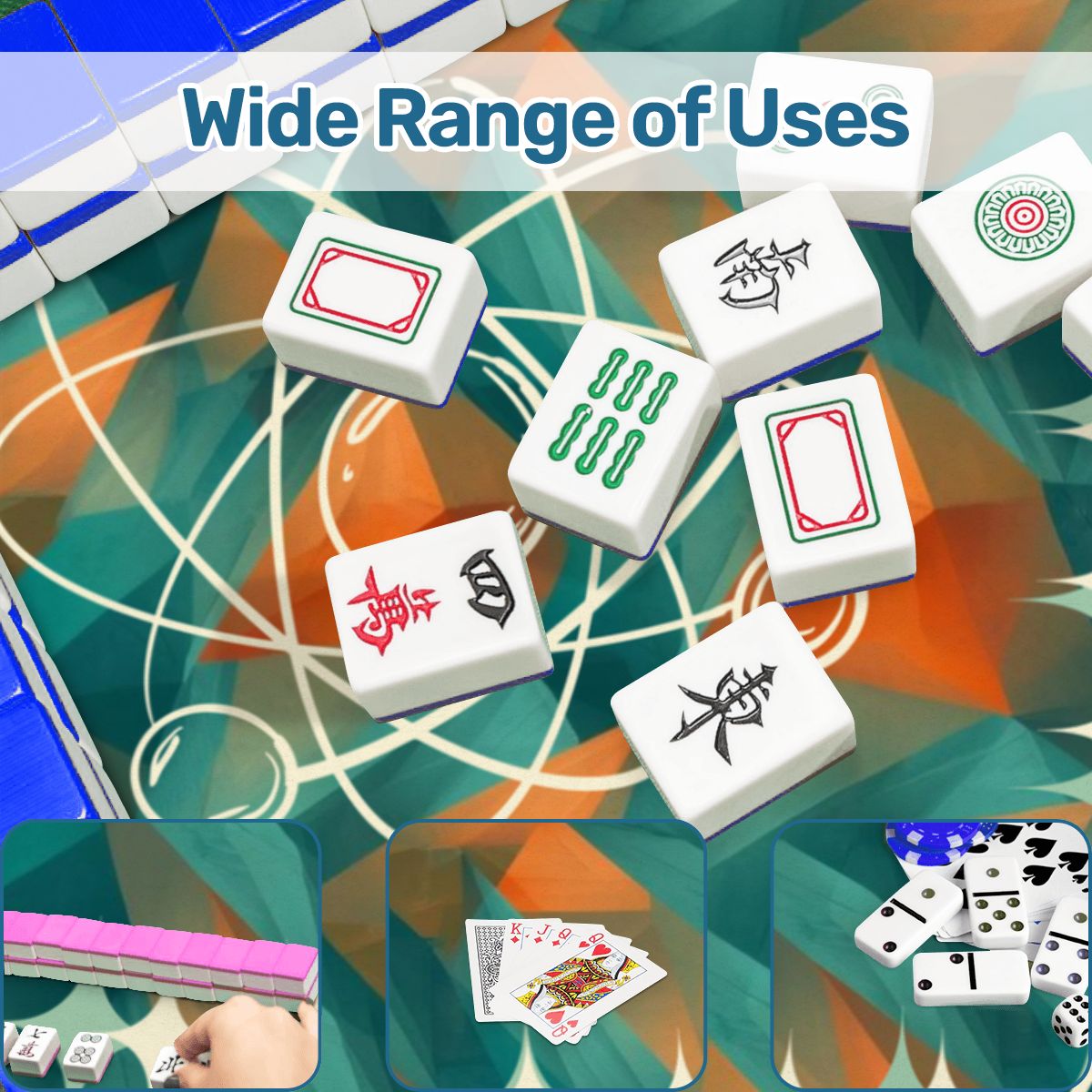 Super Sonic Atom Modern Orange Teal Mahjong Mat