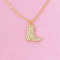 Gold Cowgirl Boot Necklace - Dainty & Detailed