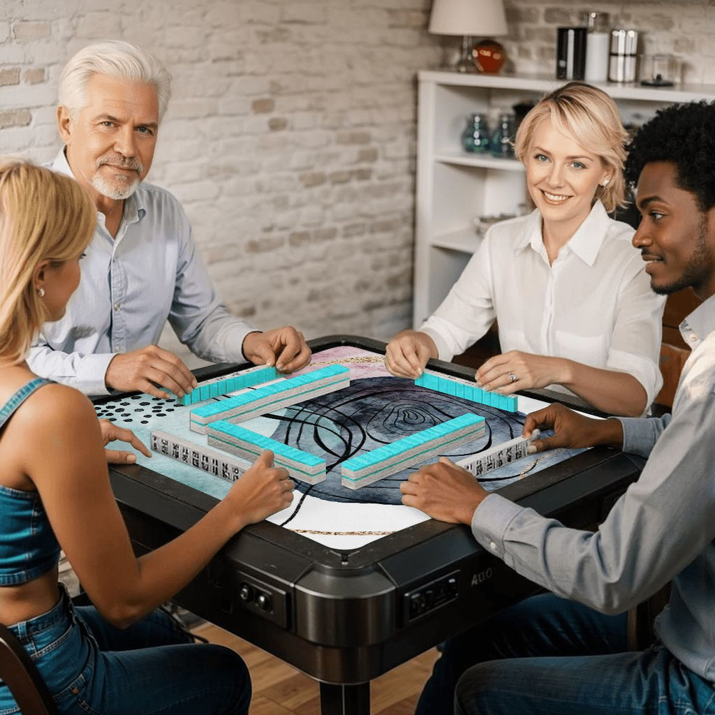 Bohemian Abstract Watercolor Mahjong Mat