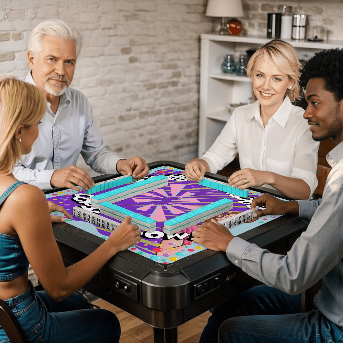 Purple Pop Art Mahjong Mat