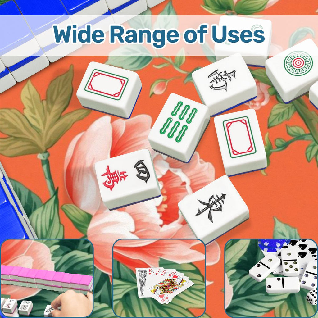 Chinoiserie Blooming Peonies Mahjong Mat