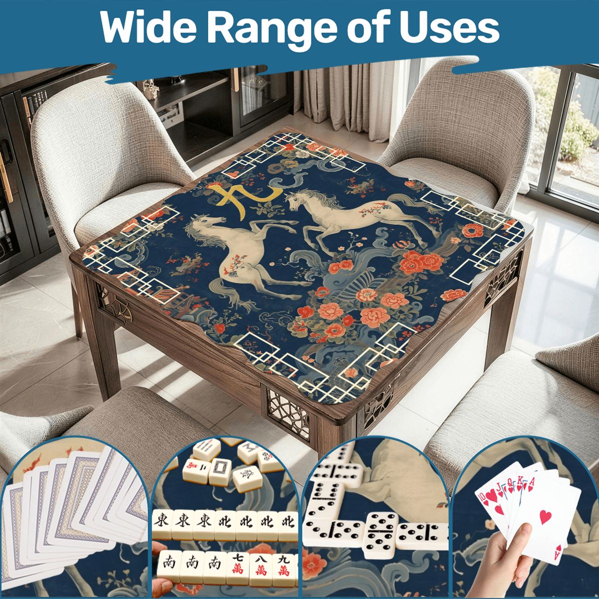 Year Of The Firehorse 2026 Scalloped Mahjong Mat
